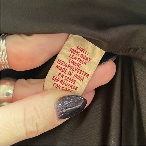 Estate Retro Metallic Bronze Women's Genuine Leather Jacket by Reba - Picture 9 of 10